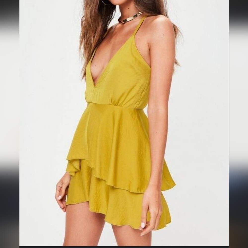 Missguided Gold Short Romper Size 4